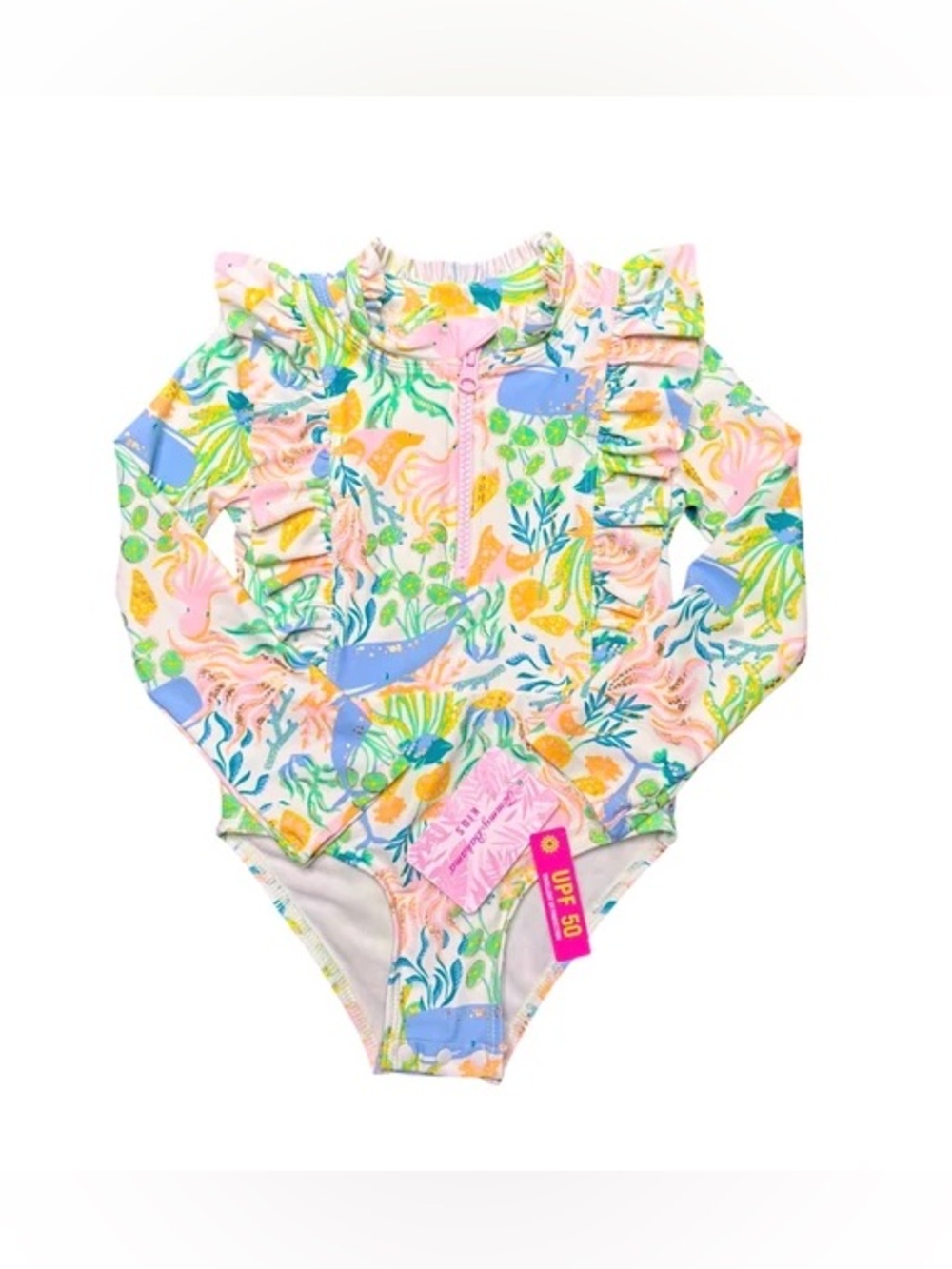 EUC Tommy Bahama Girls Rashguard One Piece Swimsuit